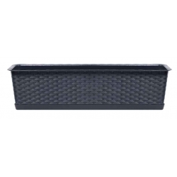 Skrzynka balkonowa + podstawka Ratolla - 39 cm - antracyt