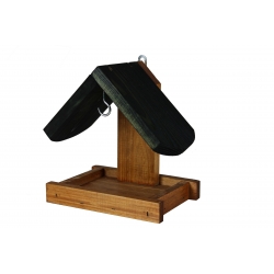 Karmnik dla ptaków - do powieszenia na ścianie - czarno-brązowy