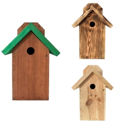 Budki lęgowe dla sikorek, wróbli i kowalików na ściany oraz mury - zestaw 3 szt. w różnych kolorach