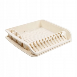 Odsączarka do naczyń z dużą tacą - Pierre - kremowy