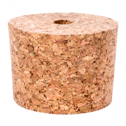 Korek naturalny stożkowy - aglomerowany - 45/37 mm - z otworem o śr. 8 mm