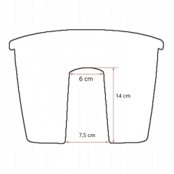 Doniczka do montowania na balustradzie/poręczy Ratolla - 27 cm - umbra, ciemny brąz