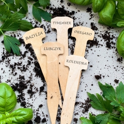 Etykiety drewniane do podpisywania roślin - ekologiczne - 100 szt.